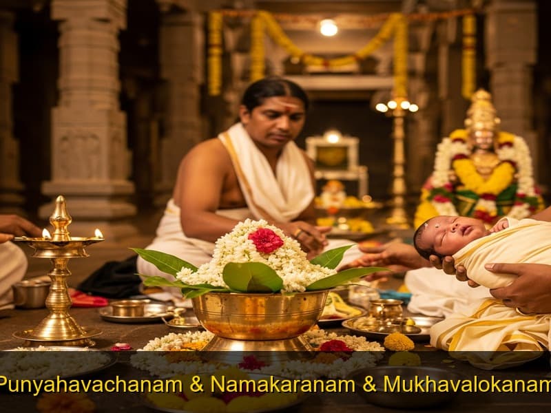 Punyahavachanam and Namakaranam and Mukhavalokanam